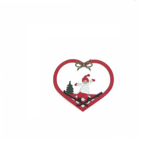 Skier Heart Ornament