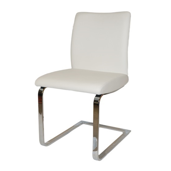 White leather look online dining chairs