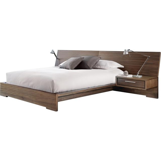 Queen bed frame with outlet nightstands