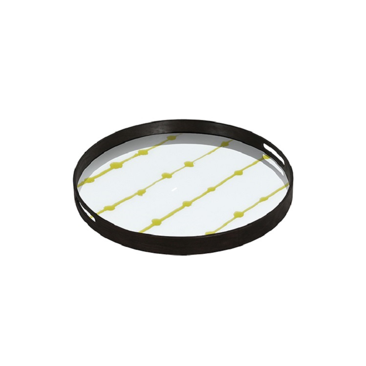 Small Round Tray With Gold Dots