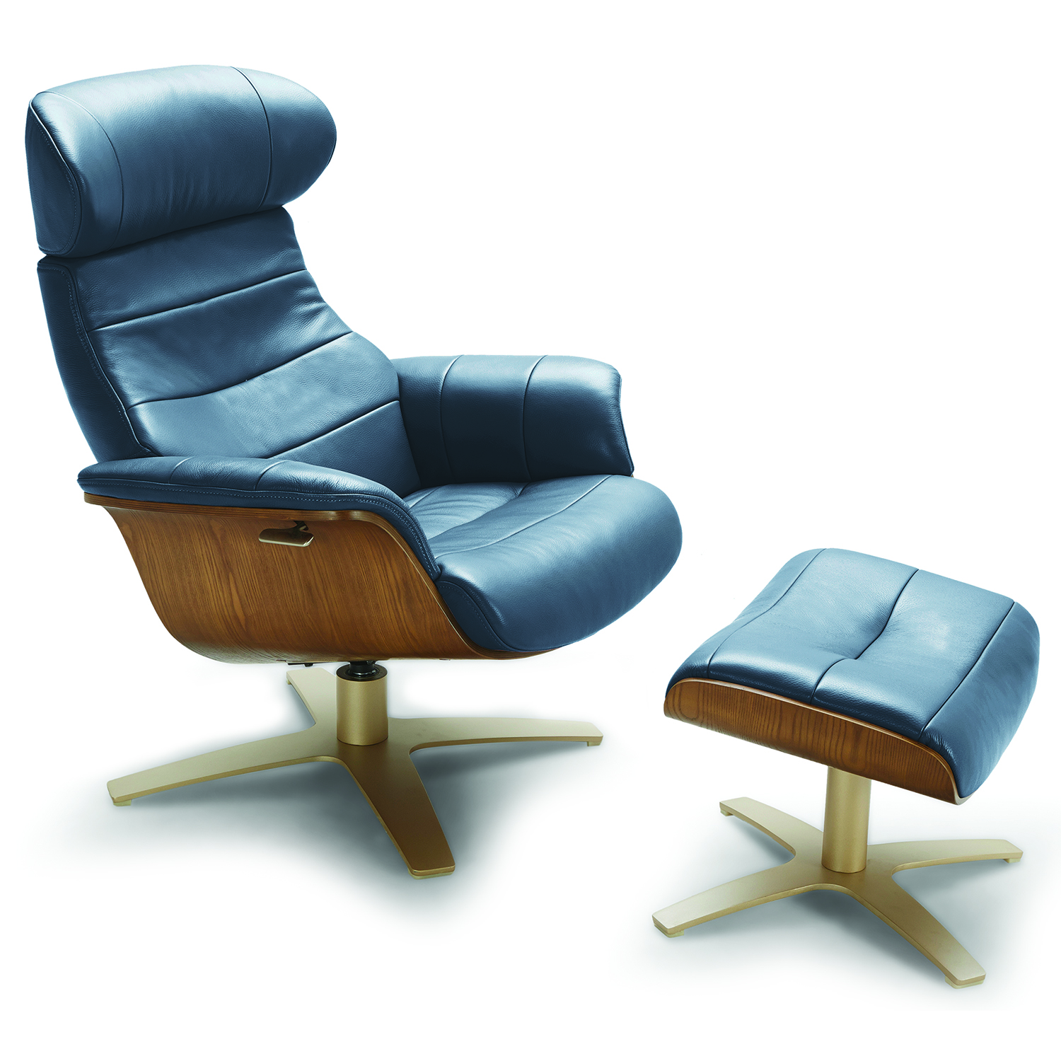 teal leather swivel chair